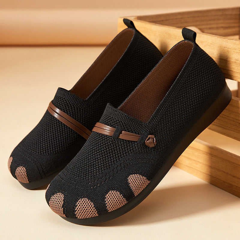 Women's Elderly Casual Shoes Slip-on Breathable Soft Bottom