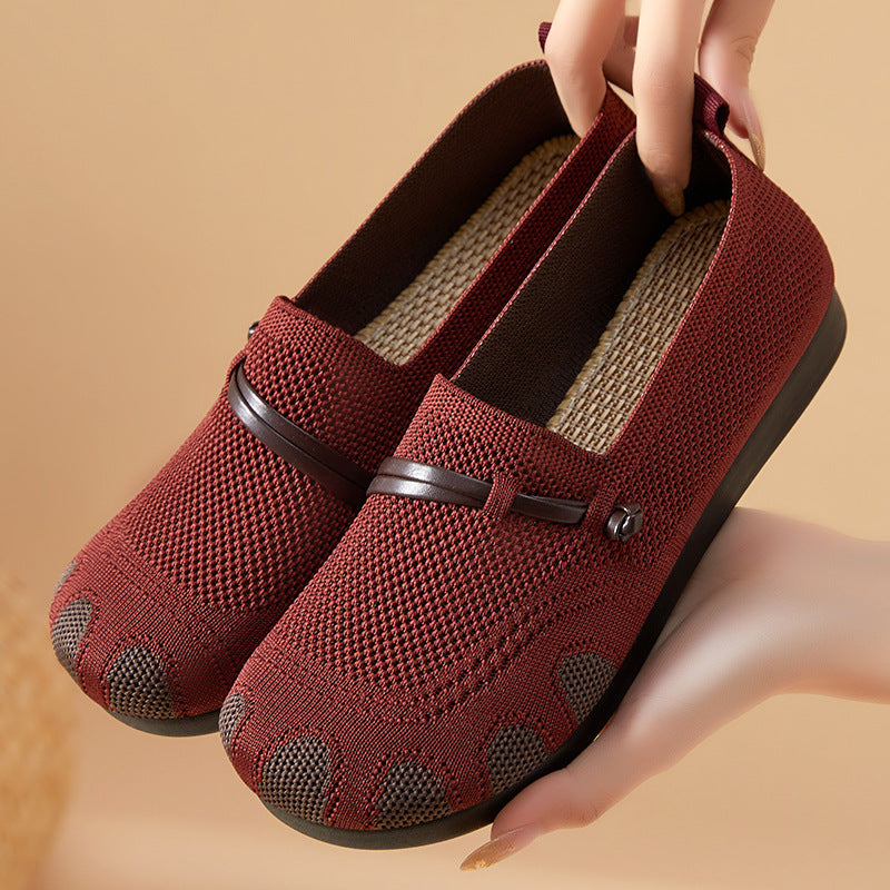 Women's Elderly Casual Shoes Slip-on Breathable Soft Bottom