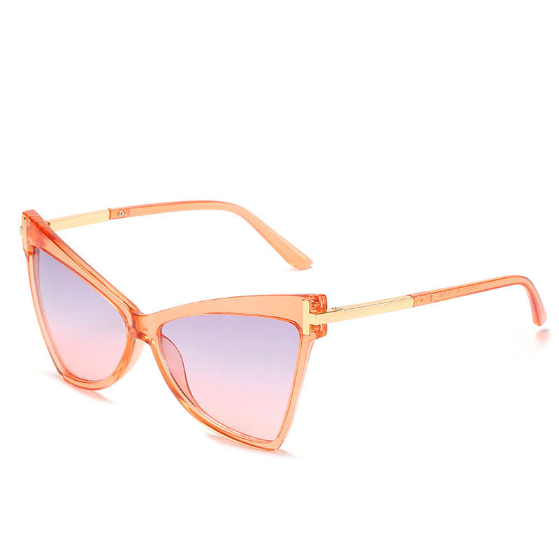 Fashion Triangle T-shaped Ocean Color Cat Eye Glasses