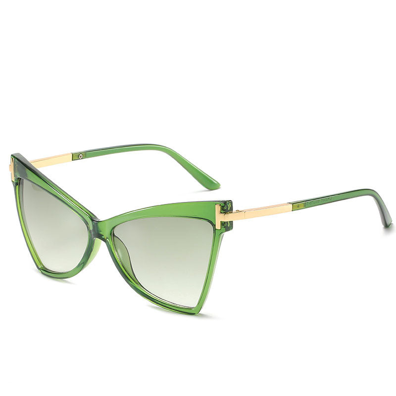 Fashion Triangle T-shaped Ocean Color Cat Eye Glasses