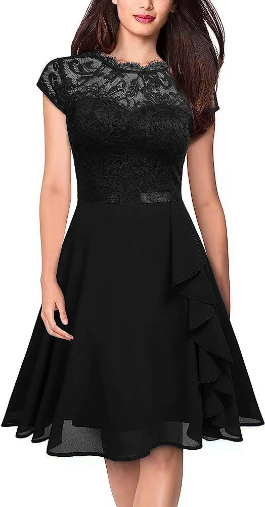 Waist-controlled Large Hem Temperament Dress
