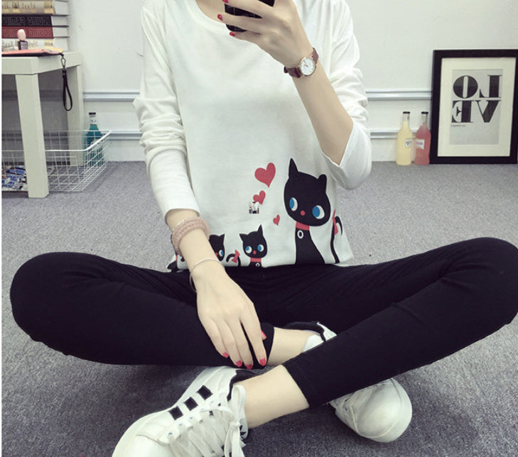 Women's Fashion Personality Printed Crew Neck Top