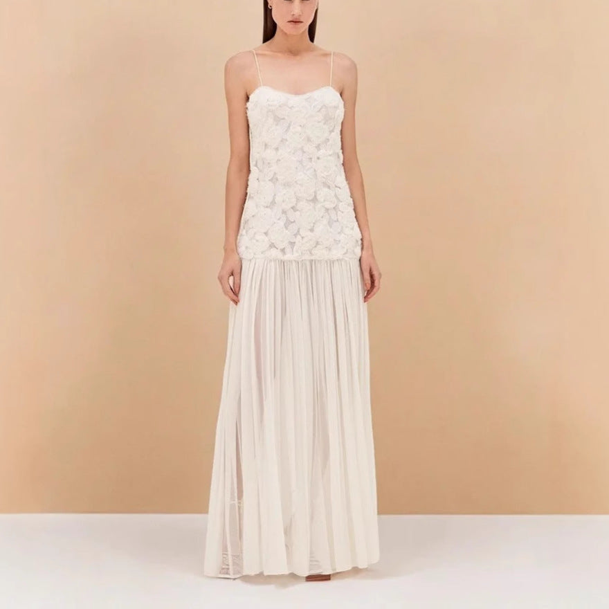 Women's Suspender Dress Three-dimensional Flowers