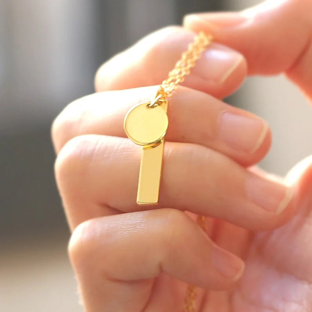 Personalized Stainless Steel Niche Design Circular Necklace