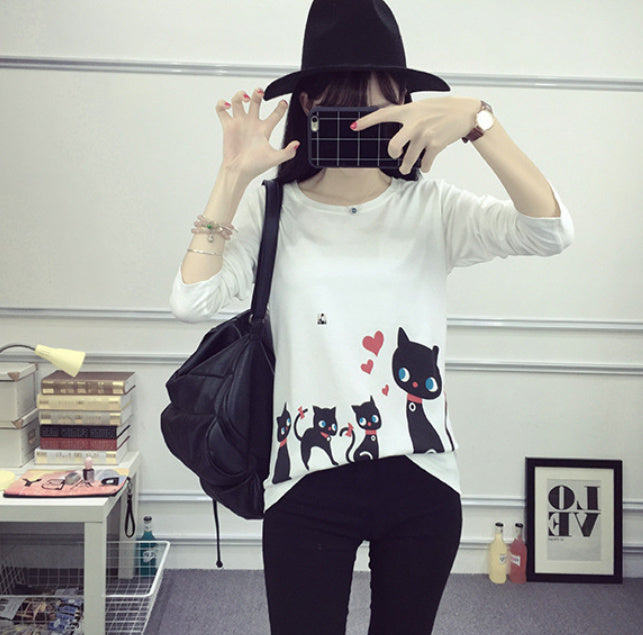 Women's Fashion Personality Printed Crew Neck Top