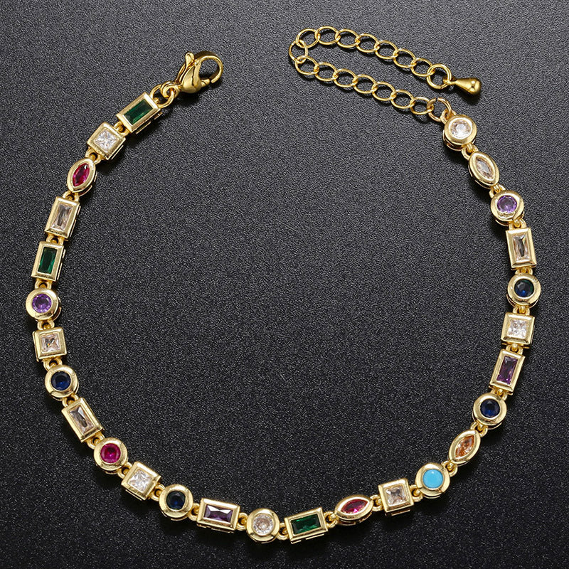 European And American Color Diamond Bracelet Necklace For Women