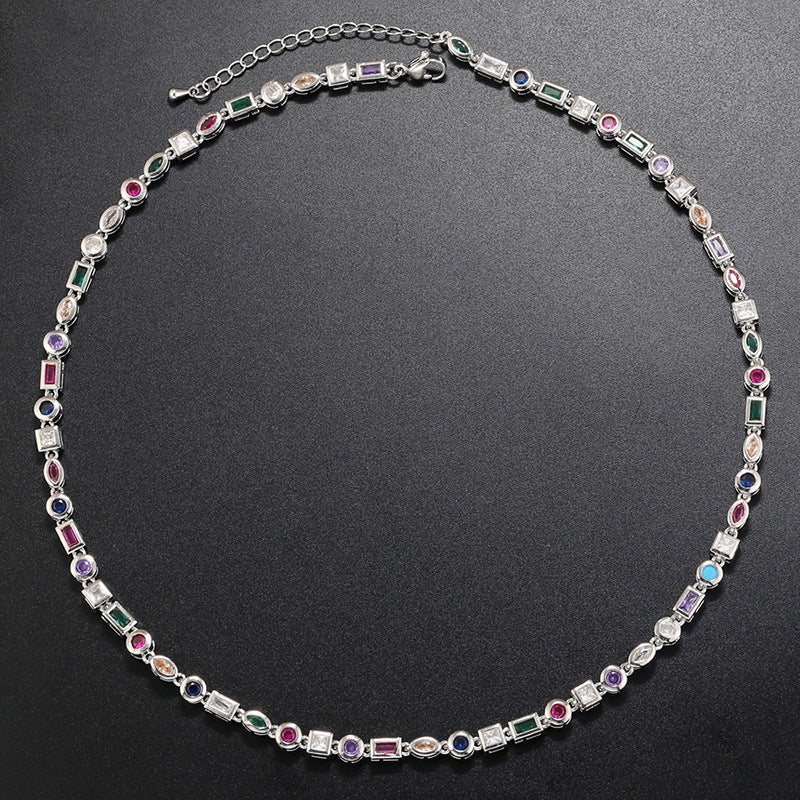 European And American Color Diamond Bracelet Necklace For Women