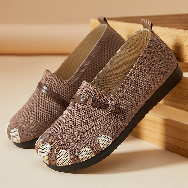 Women's Elderly Casual Shoes Slip-on Breathable Soft Bottom
