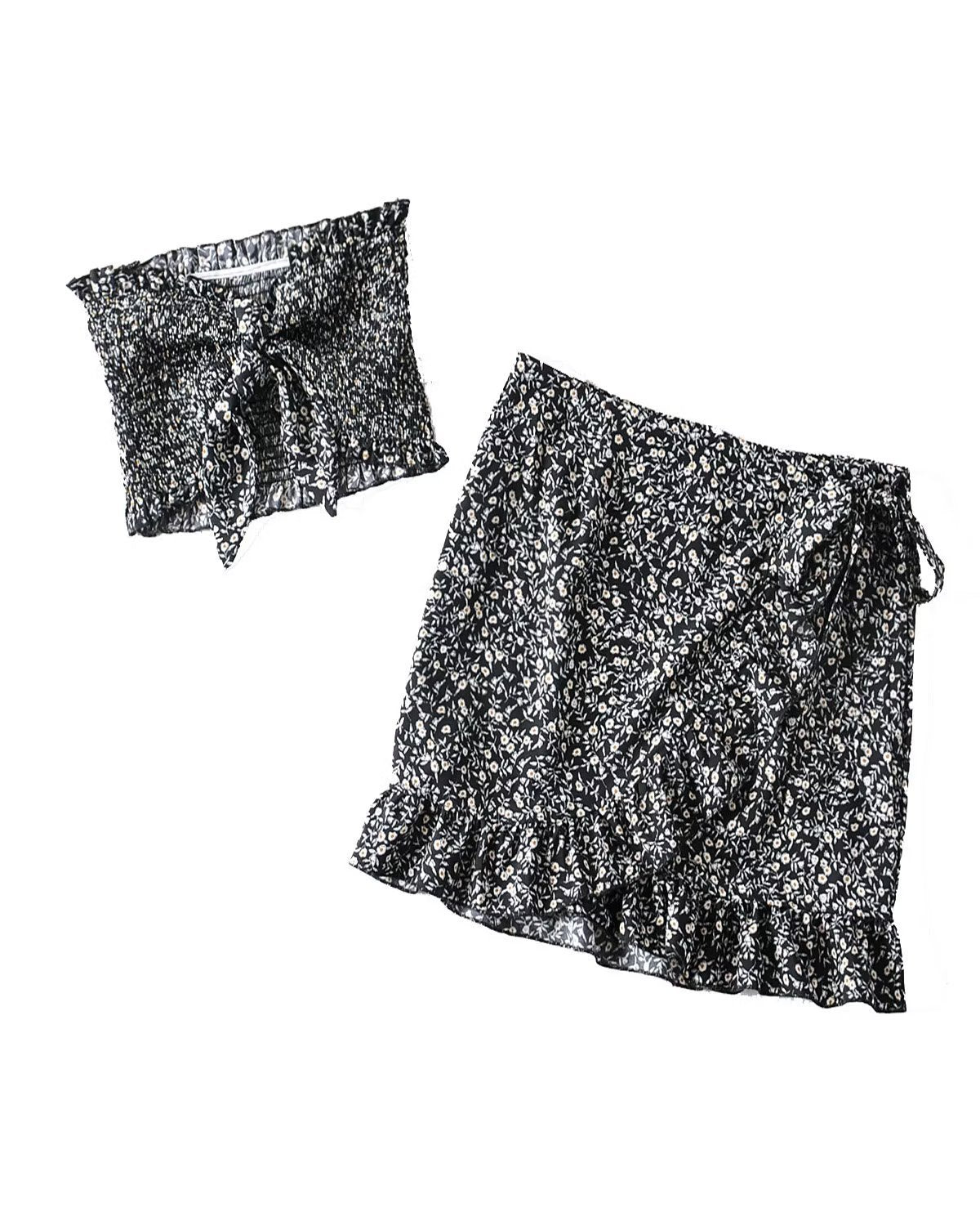 European And American Style Women's Clothing French Sexy Hot Girl Strap Tank-top Skirt Suit