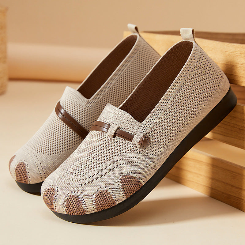 Women's Elderly Casual Shoes Slip-on Breathable Soft Bottom