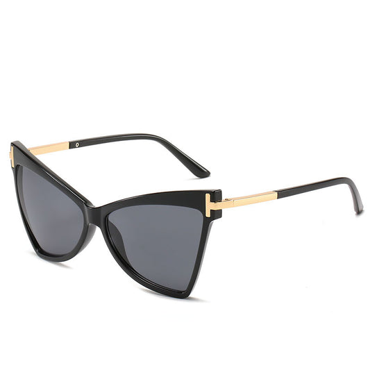 Fashion Triangle T-shaped Ocean Color Cat Eye Glasses