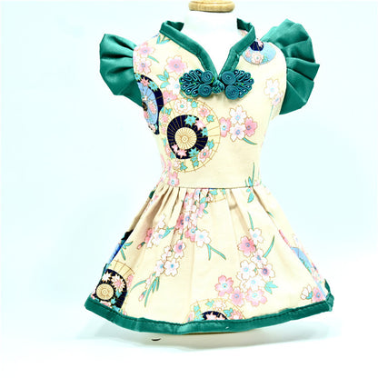 New Pet Dress Dog Retro Chinese Style Princess Dress Summer Dress Factory Wholesale One Drop Shipping