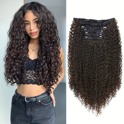 Synthetic Hair Curler Type Hair Extension Hair Curler Type Full Head Wig Women's Black Brown Hair