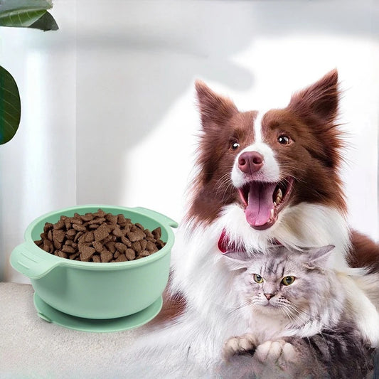 Premium Silicone Pet Bowl - Durable And Lightweight Watering Bowl For Dogs And Cats Pet Bowl With Suction Cups For Both Ears