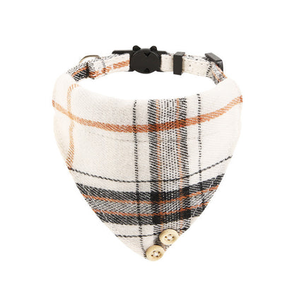 British Cat Collar With Bell Plaid Bow