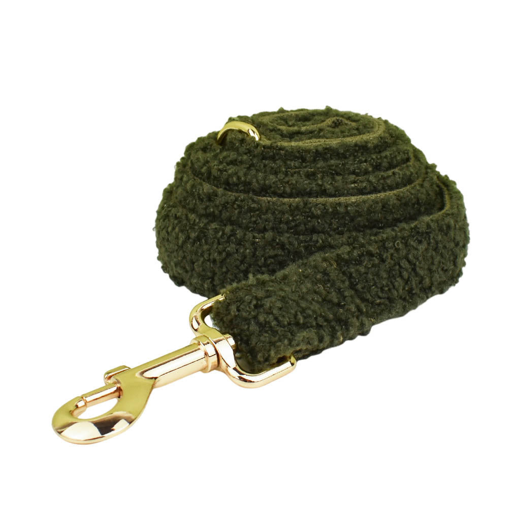 Army Green Velvet Pet Collar Vest