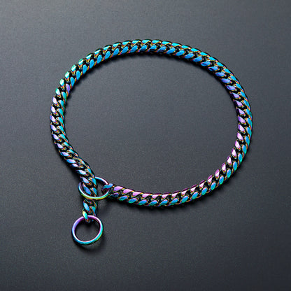 Small And Medium Sized Pet Dog Leash Stainless Steel Encrypted Collar