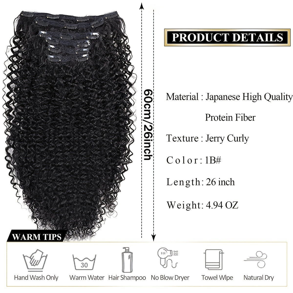 Synthetic Hair Curler Type Hair Extension Hair Curler Type Full Head Wig Women's Black Brown Hair