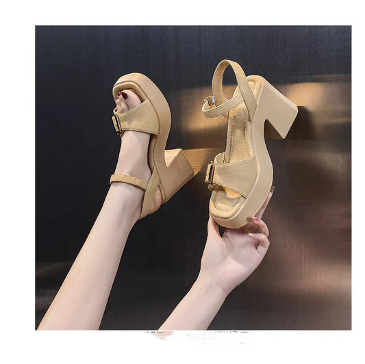 Chunky Heel Waterproof Platform Super High Heel Platform Sandals