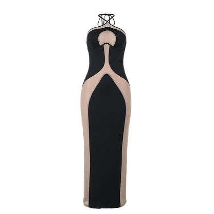 Halter Spaghetti Straps Slim Fit Hollow Sexy Dress