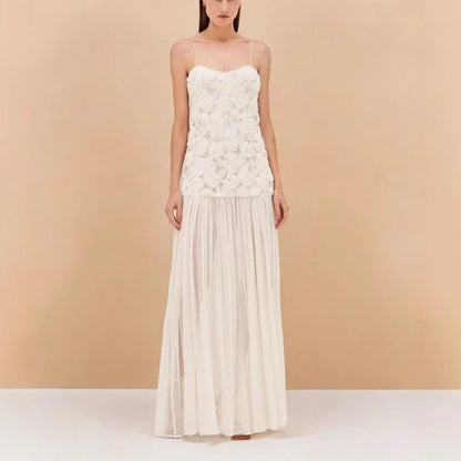 Women's Suspender Dress Three-dimensional Flowers