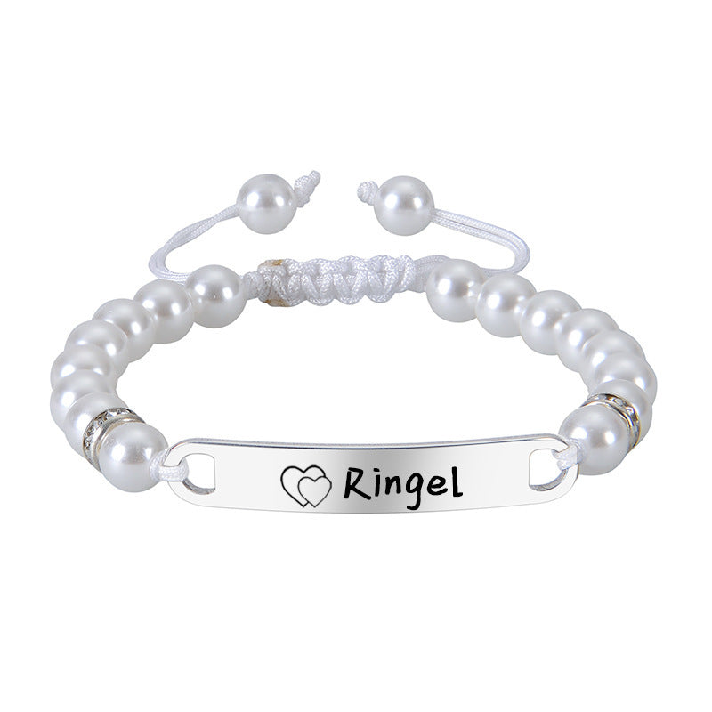 Creative Crystal Pearl Bead Woven Bracelet