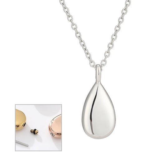 Water Drop Glossy Stainless Steel Geometric Openable Necklace