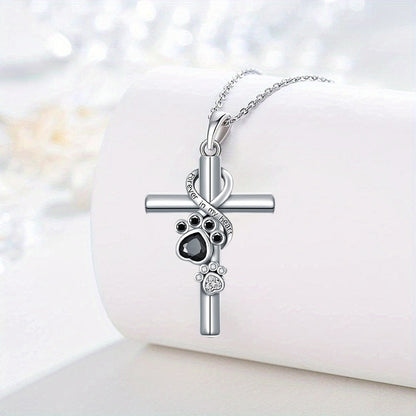 Creative Cross Cat's Paw Pendant Necklace
