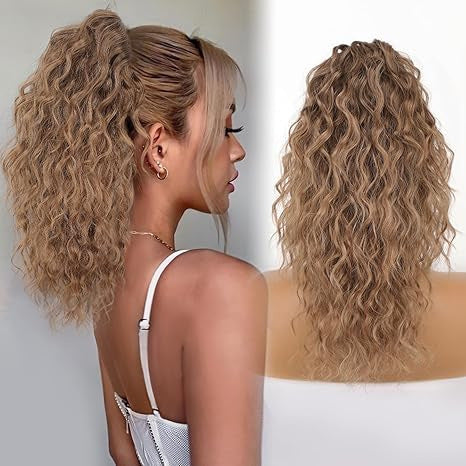 Women's Wig Curly Wavy Hair Extension Horse Tail Hair Extension 18inch