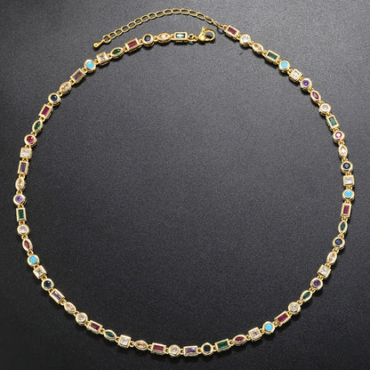European And American Color Diamond Bracelet Necklace For Women
