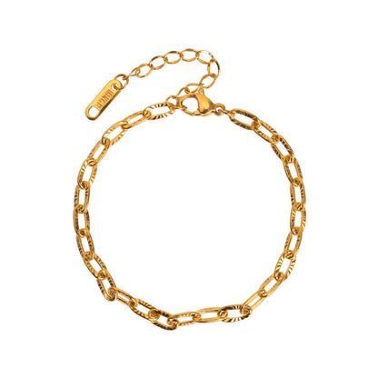 Embossed Bracelet Female Special-interest Design Simple Titanium Steel