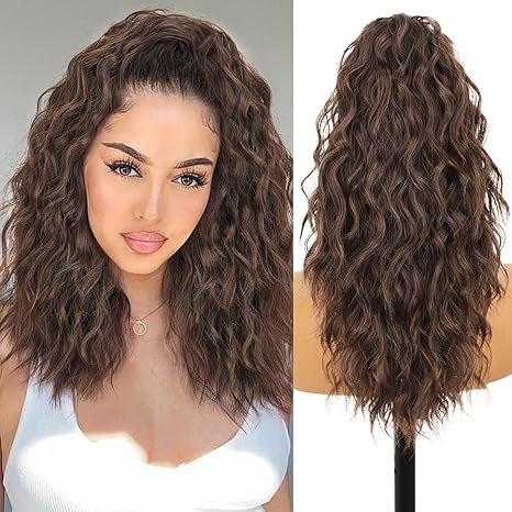 Women's Wig Curly Wavy Hair Extension Horse Tail Hair Extension 18inch