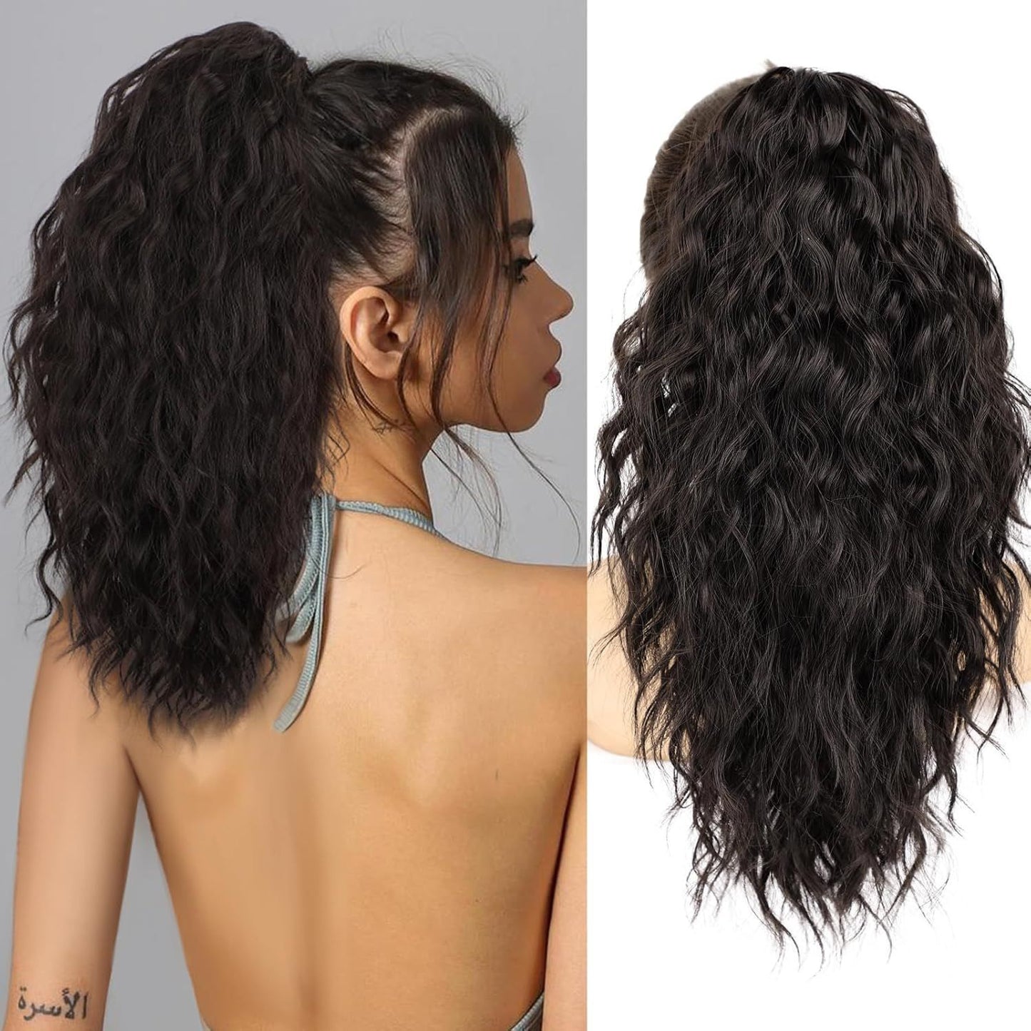 Women's Wig Curly Wavy Hair Extension Horse Tail Hair Extension 18inch