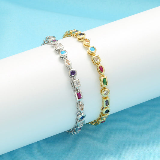 European And American Color Diamond Bracelet Necklace For Women