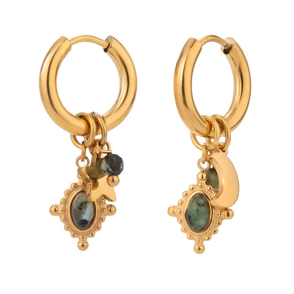 Fashion Stainless Steel Star Moon Ear Clip
