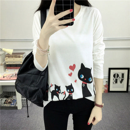 Women's Fashion Personality Printed Crew Neck Top