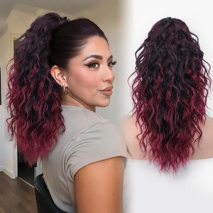 Women's Wig Curly Wavy Hair Extension Horse Tail Hair Extension 18inch