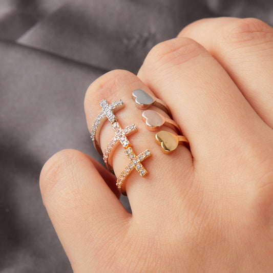 Heart-shaped Accessories Diamond Cross Peach Heart Lady