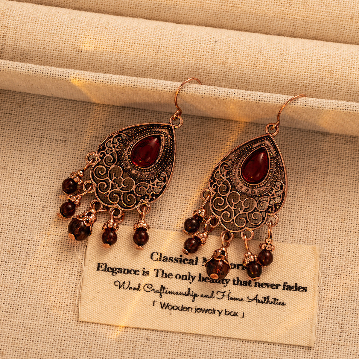 Fashion Personality Water Drop Pattern Tassel Ear Hook