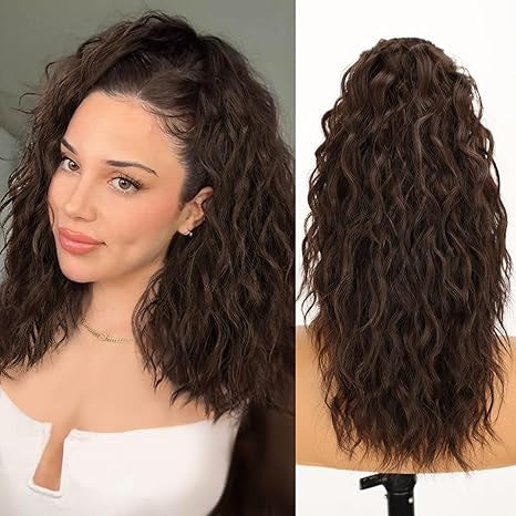Women's Wig Curly Wavy Hair Extension Horse Tail Hair Extension 18inch