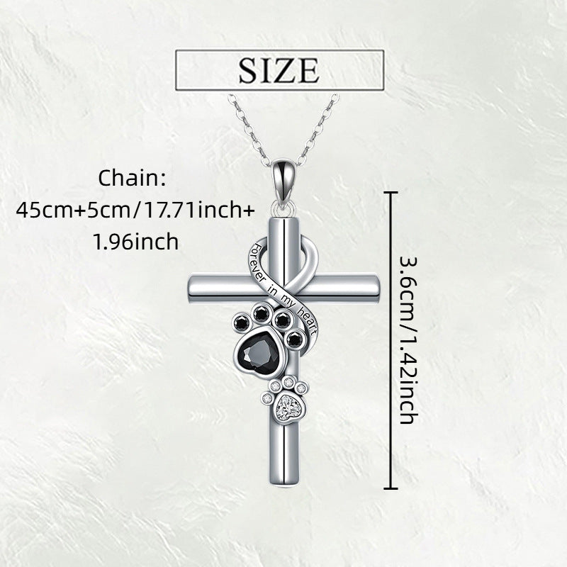 Creative Cross Cat's Paw Pendant Necklace