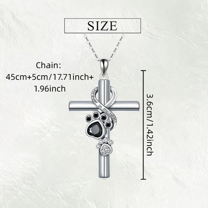 Creative Cross Cat's Paw Pendant Necklace