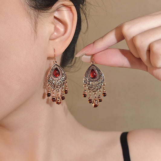 Fashion Personality Water Drop Pattern Tassel Ear Hook