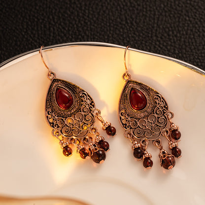 Fashion Personality Water Drop Pattern Tassel Ear Hook