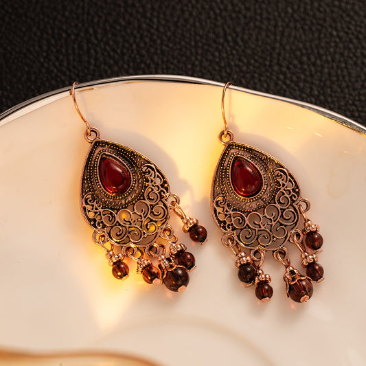 Fashion Personality Water Drop Pattern Tassel Ear Hook