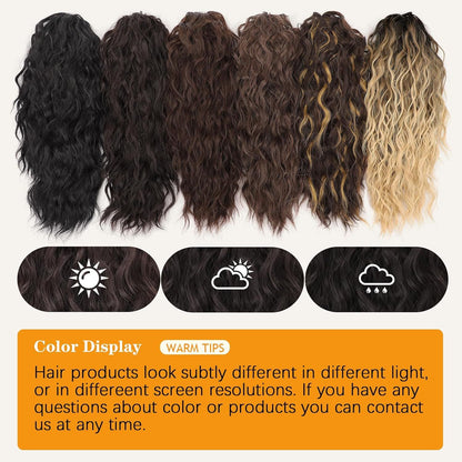 Women's Wig Curly Wavy Hair Extension Horse Tail Hair Extension 18inch