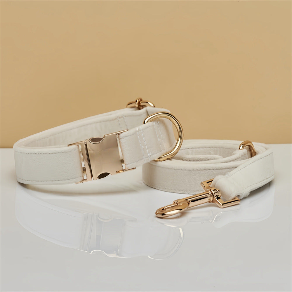 Solid Color Simple Pet Dog Collar Hand Holding Rope