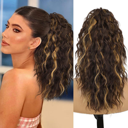 Women's Wig Curly Wavy Hair Extension Horse Tail Hair Extension 18inch