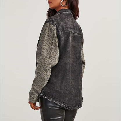 Women's European And American Fashion All-match Printed Long-sleeved Jacket