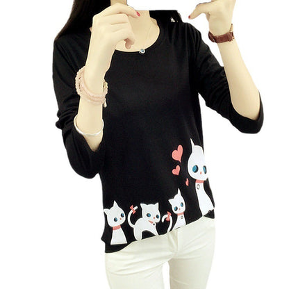 Women's Fashion Personality Printed Crew Neck Top